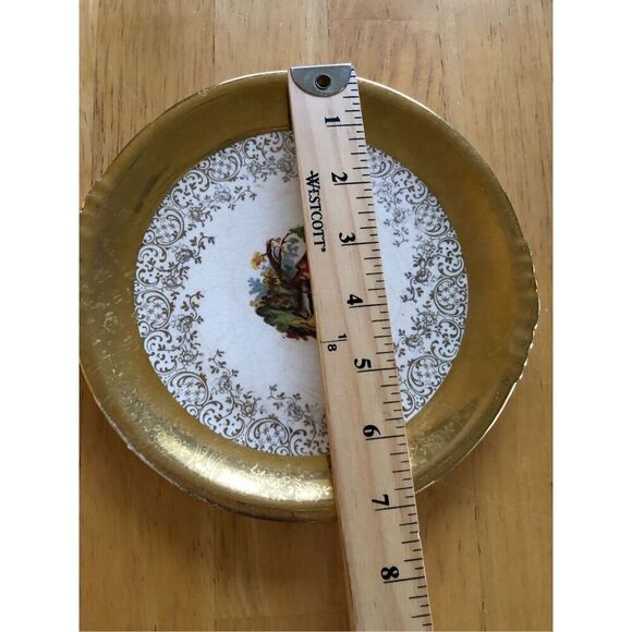 Vintage Paden City Pottery 22kt Gold Warranted Serving Set Of 4 Plate - Picture 11 of 16